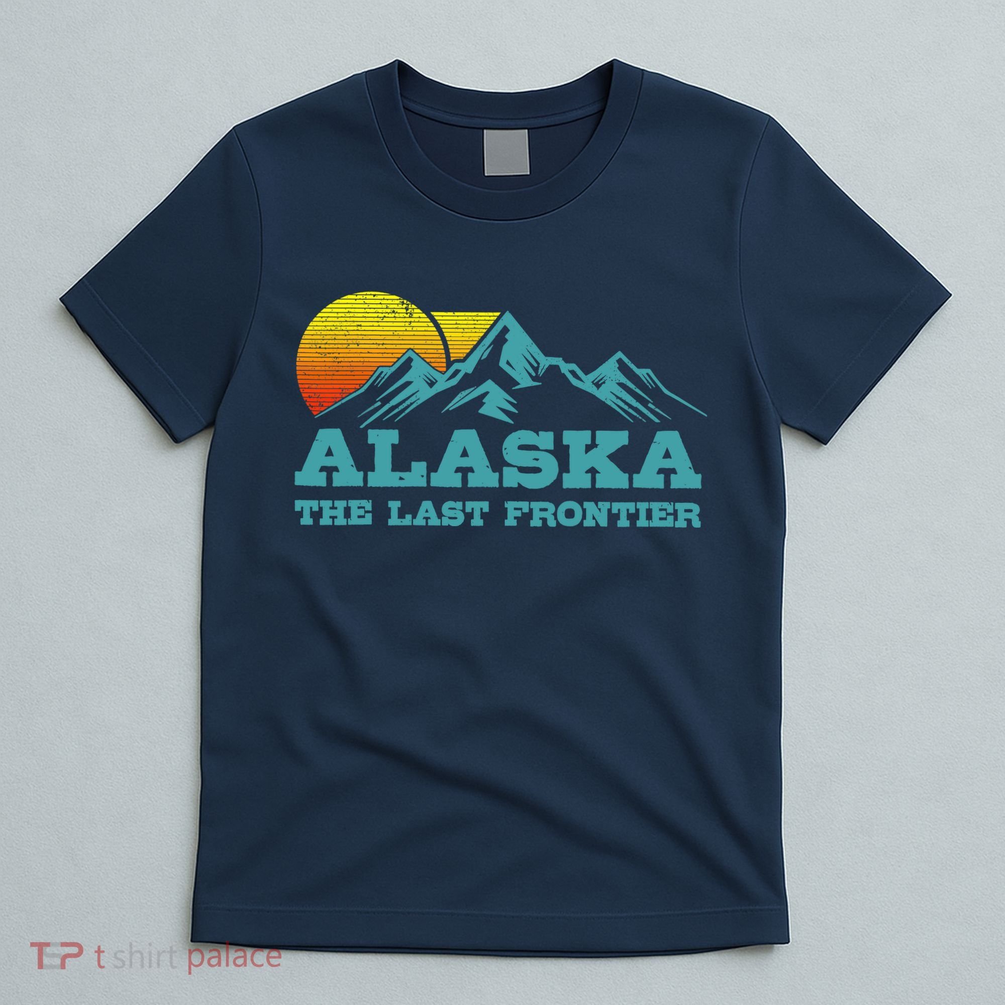 Alaska The Last Frontier Vintage Mountains Sunset Souvenir T-Shirt