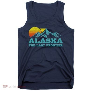 Alaska The Last Frontier Vintage Mountains Sunset Souvenir Tank Top