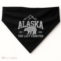 Alaska The Last Frontier Est 1959 Grizzly Bear Mountains USA-Made Doggie Bandana thumb 0