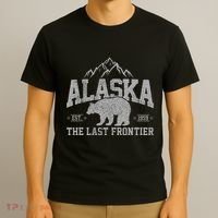 Alaska The Last Frontier Est 1959 Grizzly Bear Mountains T-Shirt thumb 3