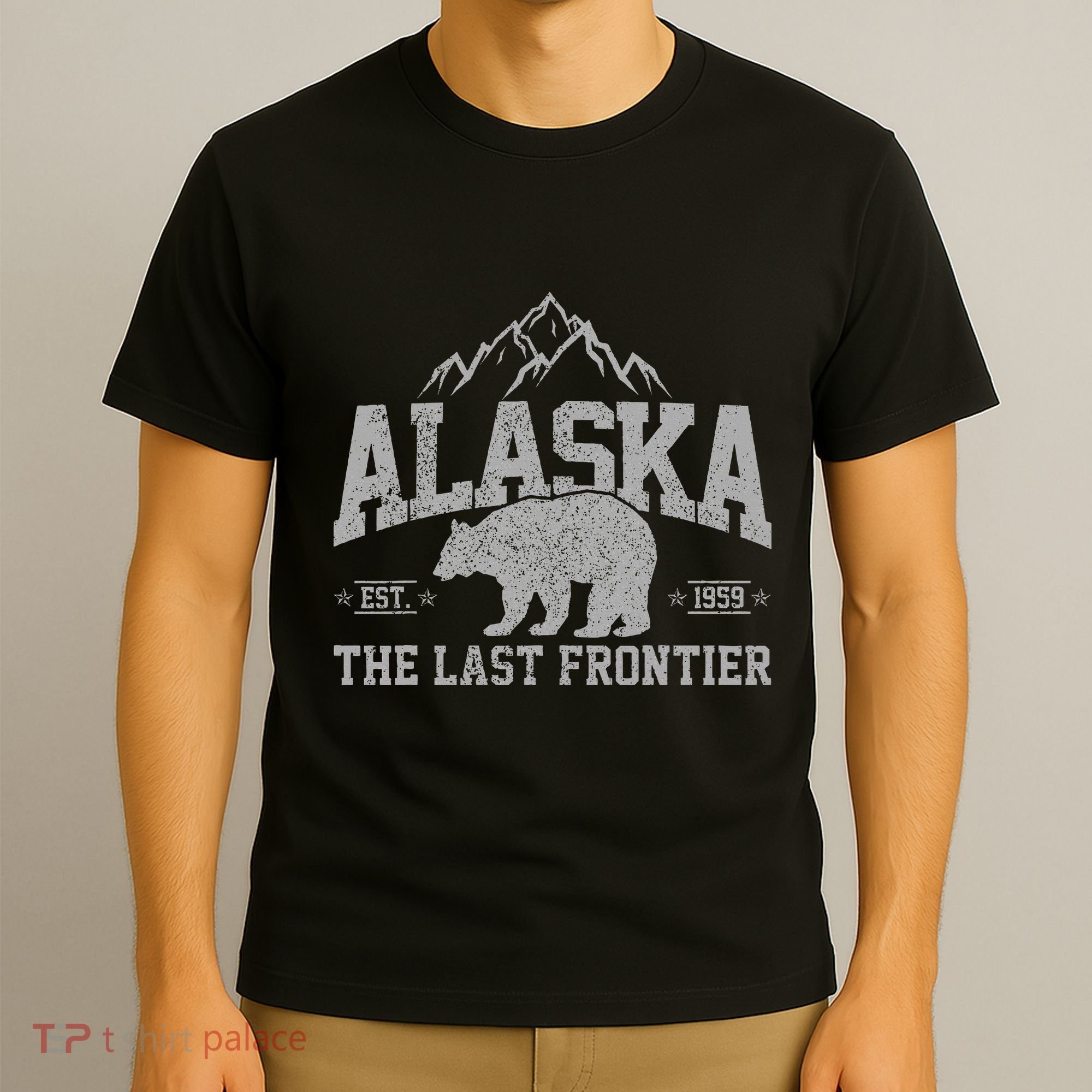 Alaska The Last Frontier Est 1959 Grizzly Bear Mountains T-Shirt