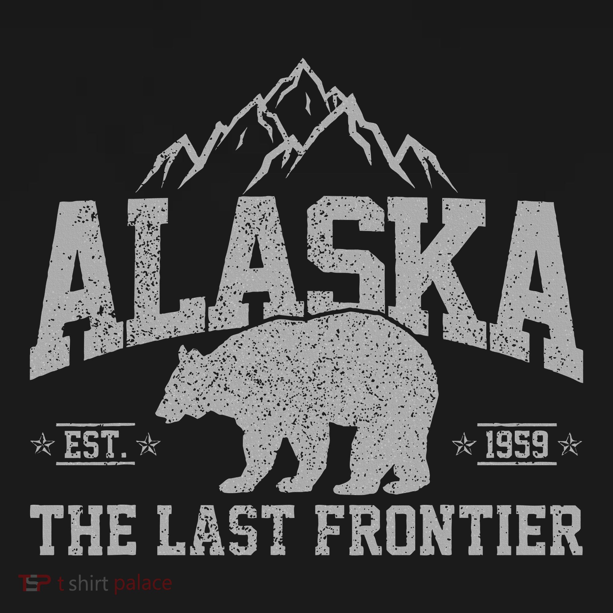 Alaska The Last Frontier Est 1959 Grizzly Bear Mountains Women's Hoodie