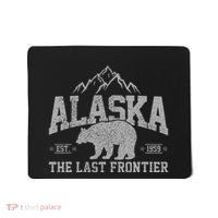 Alaska The Last Frontier Est 1959 Grizzly Bear Mountains Mousepad thumb 0