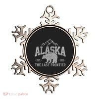 Alaska The Last Frontier Est 1959 Grizzly Bear Mountains Ornament thumb 0