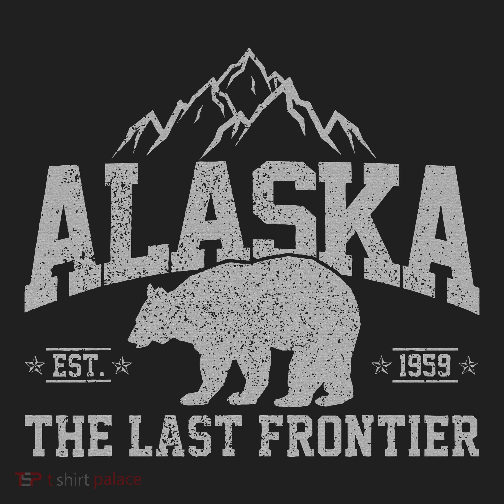 Alaska The Last Frontier Est 1959 Grizzly Bear Mountains Hat