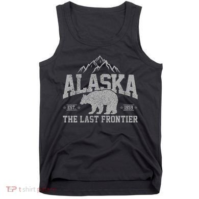 Alaska The Last Frontier Est 1959 Grizzly Bear Mountains Tank Top