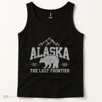 Alaska The Last Frontier Est 1959 Grizzly Bear Mountains Tank Top thumb 2