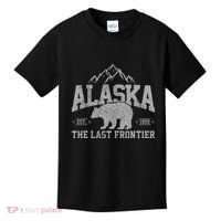 Alaska The Last Frontier Est 1959 Grizzly Bear Mountains Kids T-Shirt thumb 0