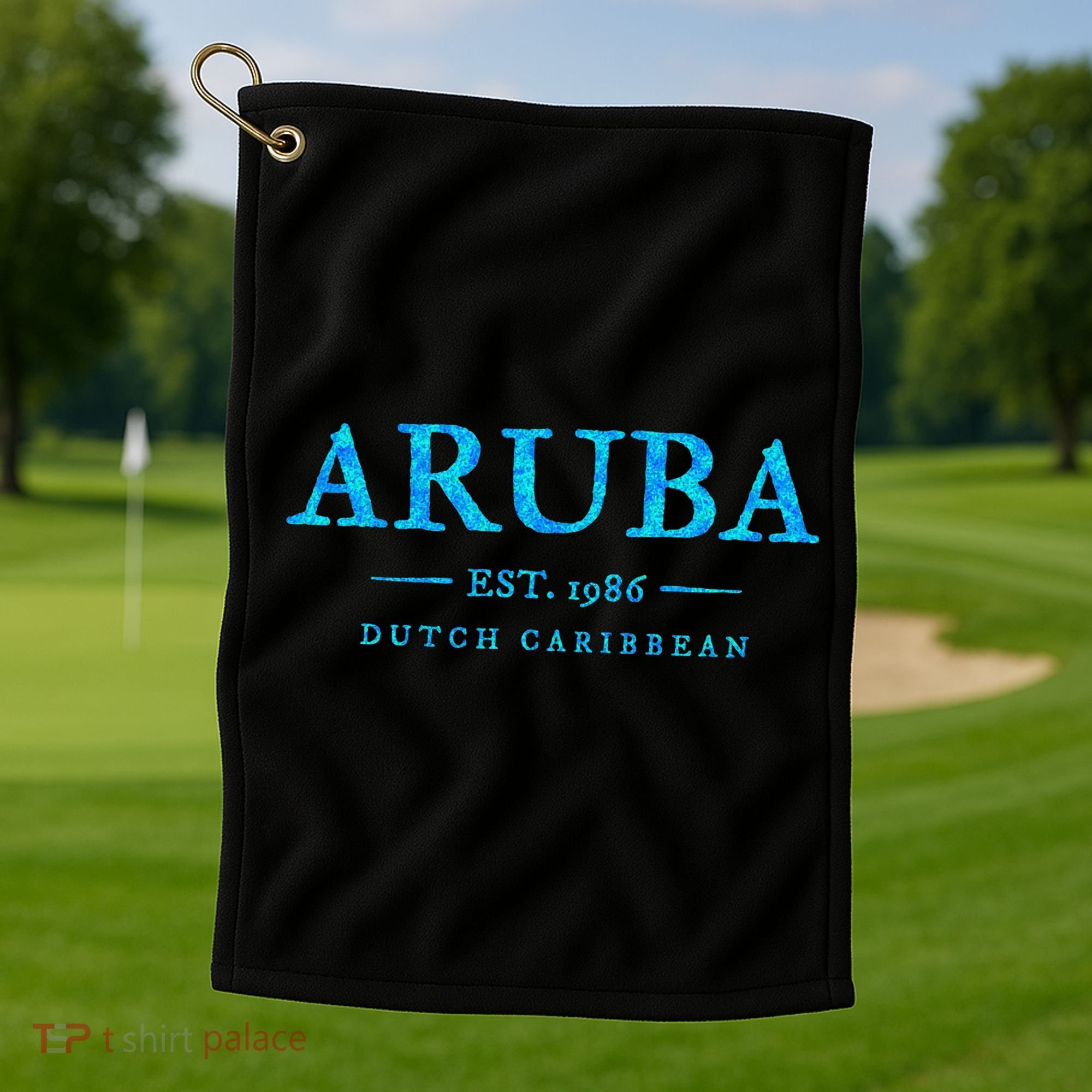 Aruba Throwback Letter Souvenir Golf Towel