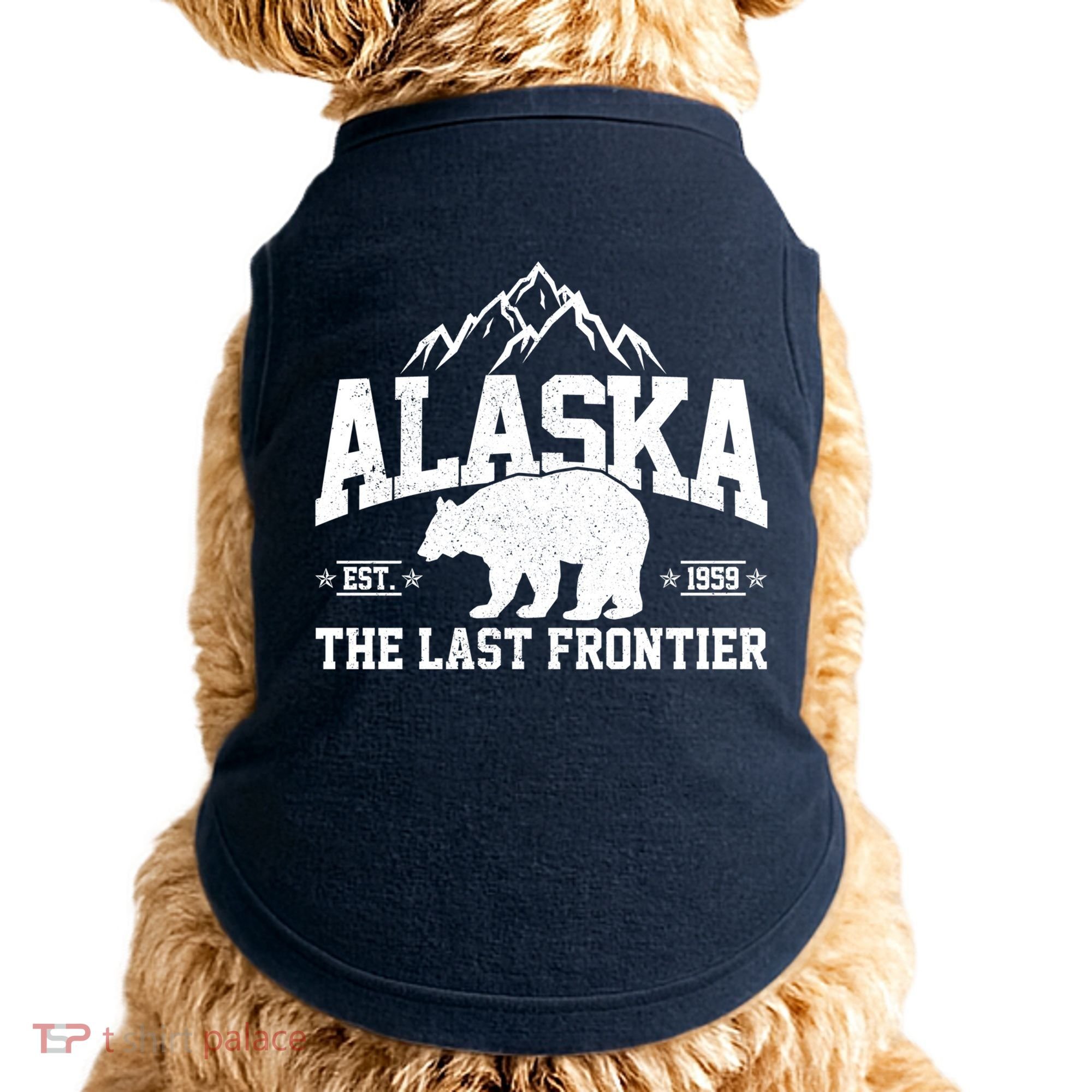 Alaska The Last Frontier EST 1959 Grizzly Bear Mountains Doggie Tank