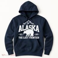 Alaska The Last Frontier EST 1959 Grizzly Bear Mountains Hoodie thumb 0