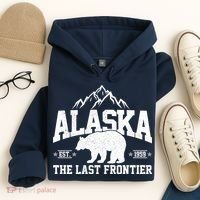 Alaska The Last Frontier EST 1959 Grizzly Bear Mountains Hoodie thumb 4