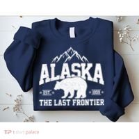 Alaska The Last Frontier EST 1959 Grizzly Bear Mountains Sweatshirt thumb 2
