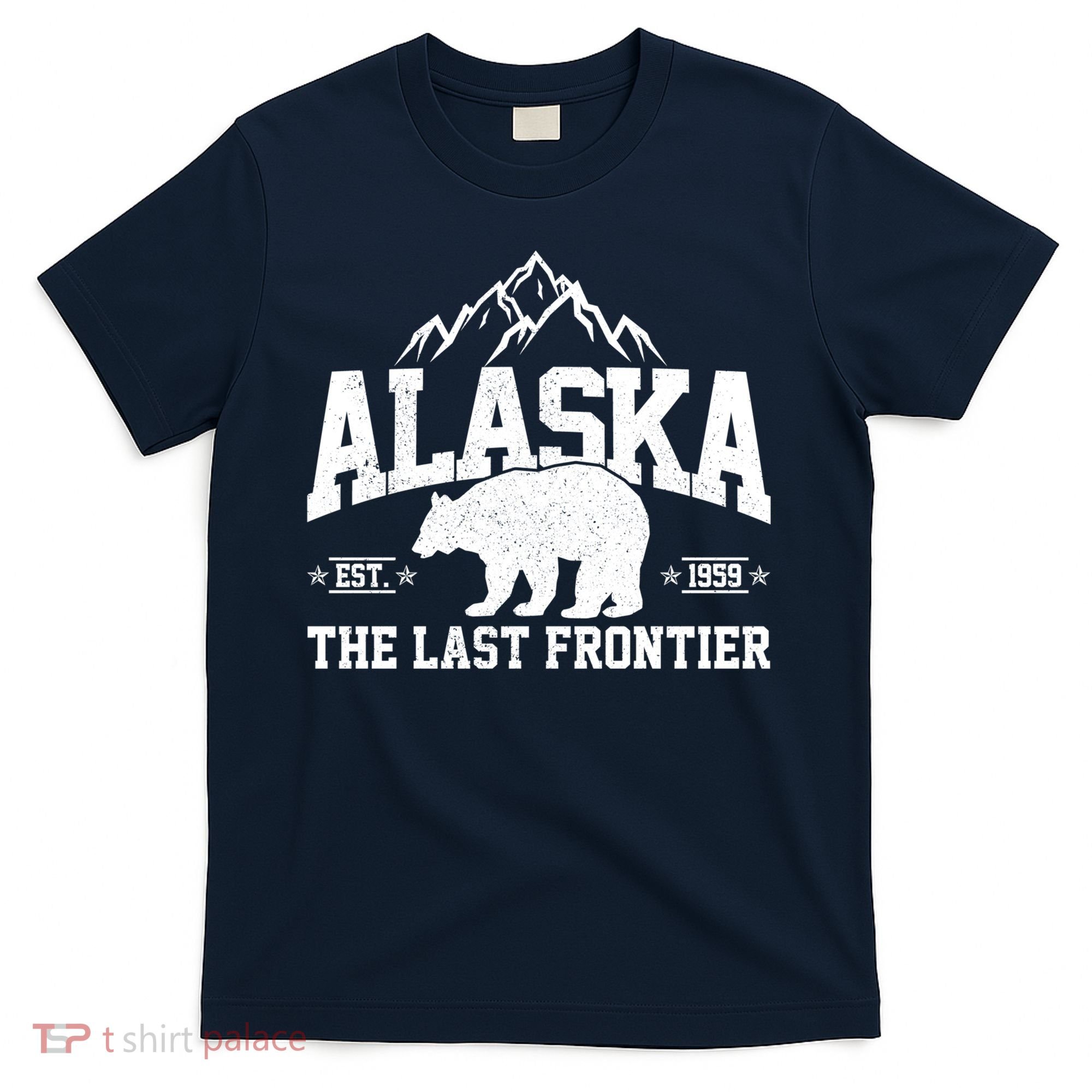 Alaska The Last Frontier EST 1959 Grizzly Bear Mountains T-Shirt