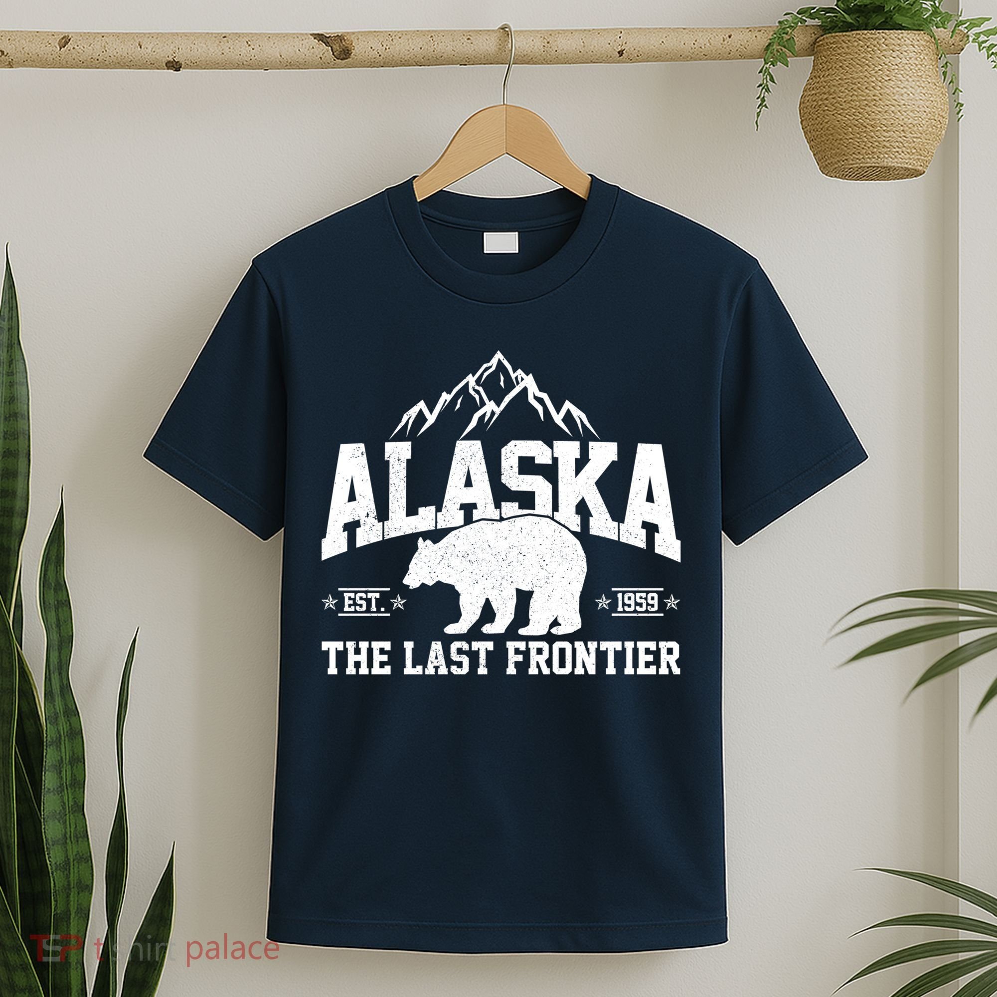 Alaska The Last Frontier EST 1959 Grizzly Bear Mountains T-Shirt