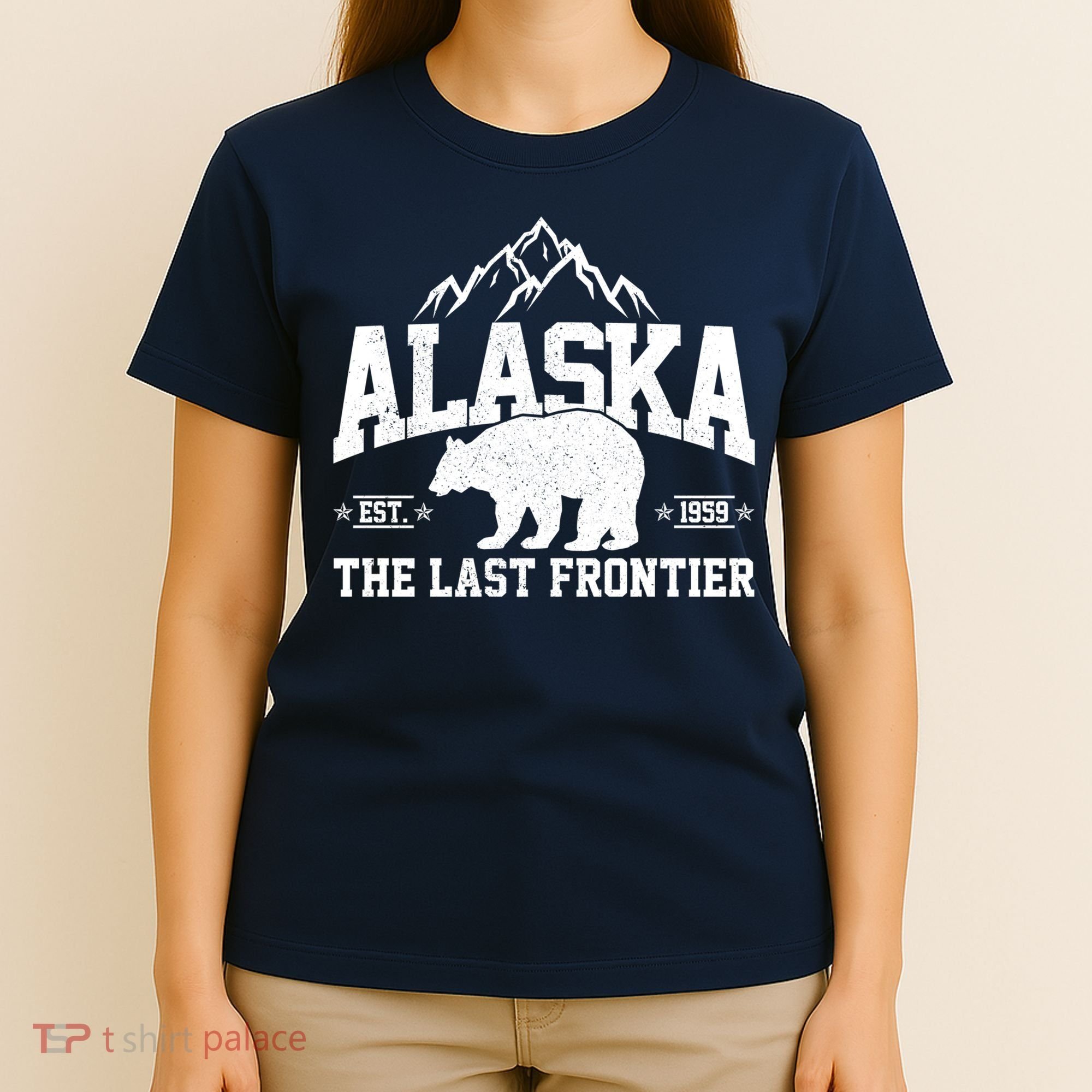 Alaska The Last Frontier EST 1959 Grizzly Bear Mountains T-Shirt