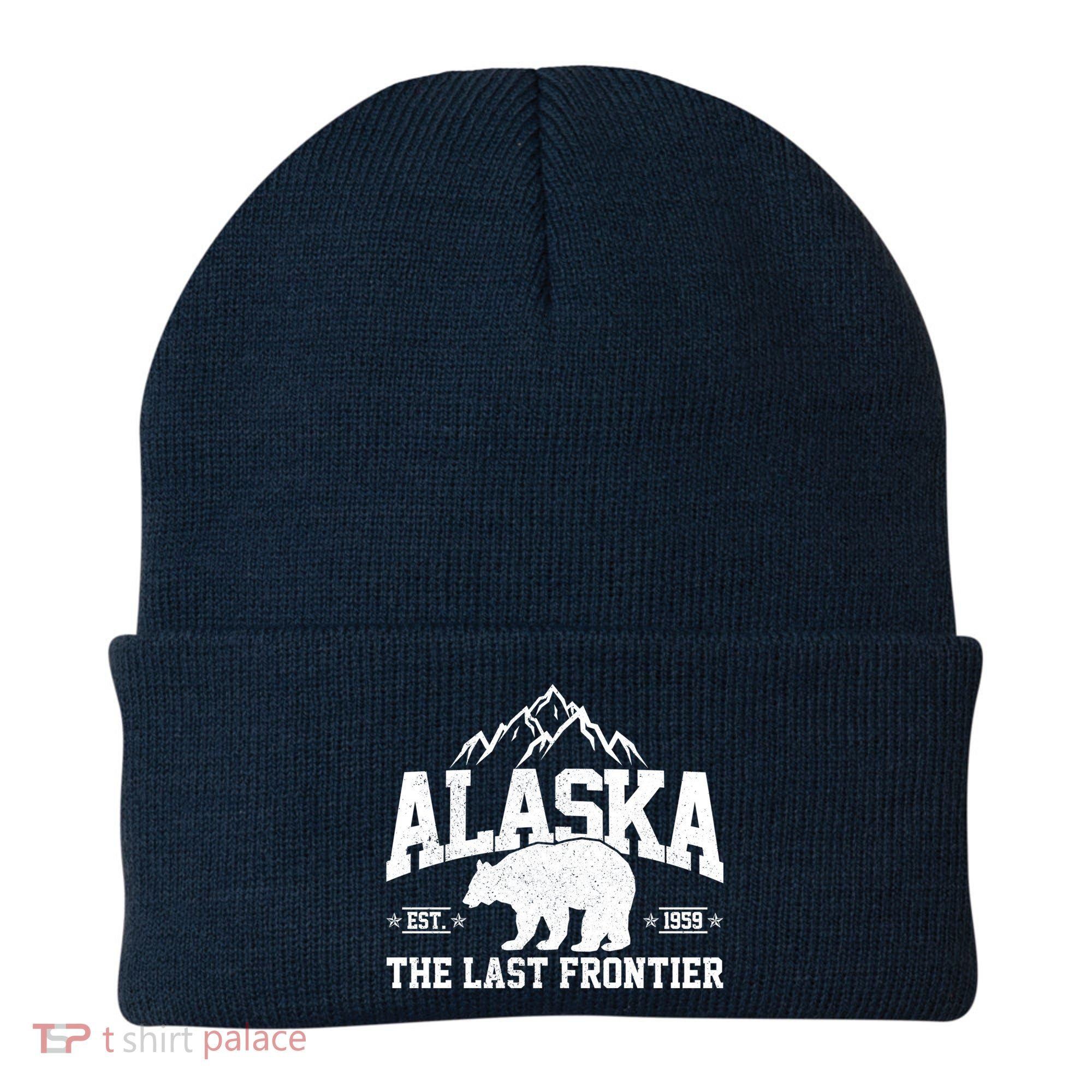 Alaska The Last Frontier EST 1959 Grizzly Bear Mountains Beanie