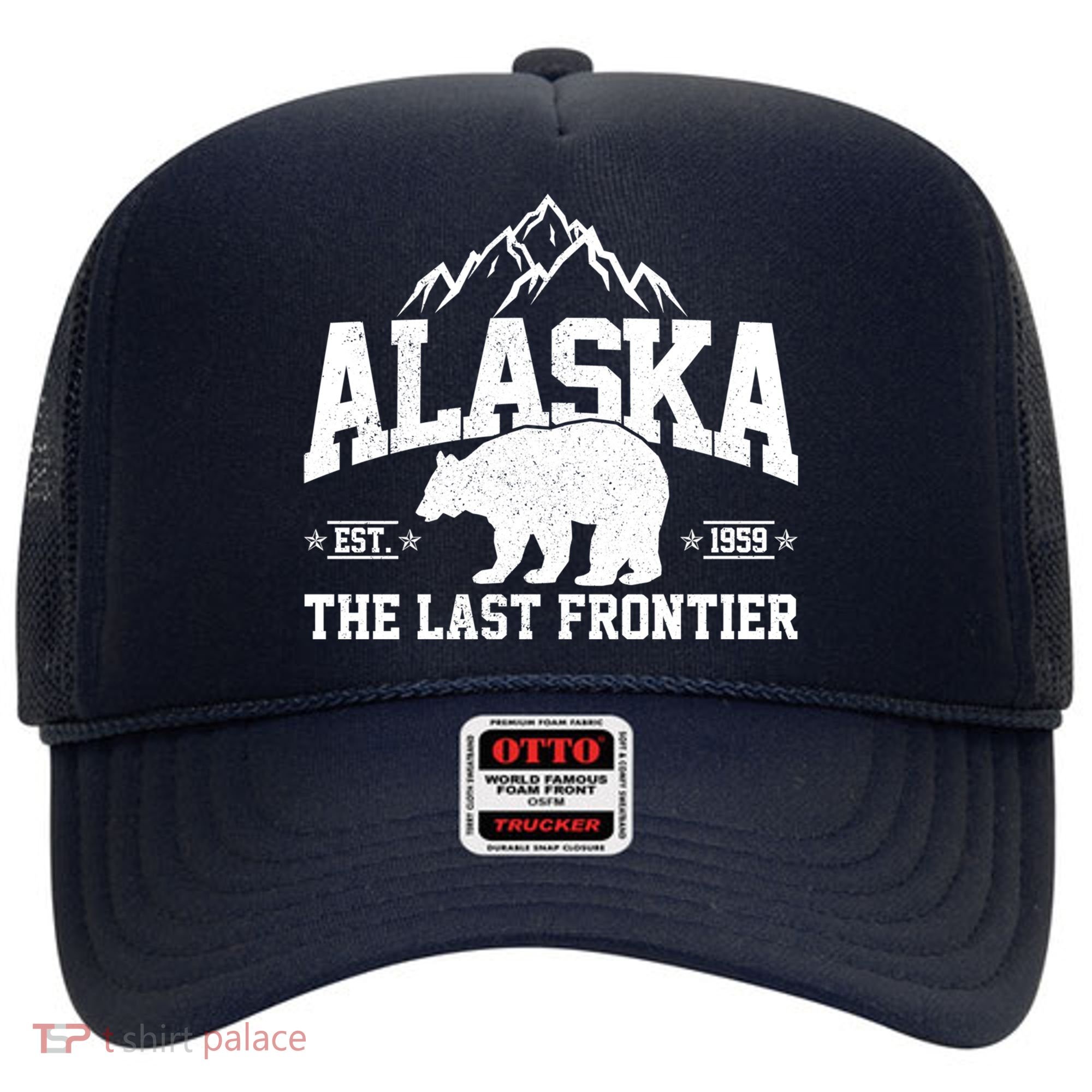 Alaska The Last Frontier EST 1959 Grizzly Bear Mountains Hat