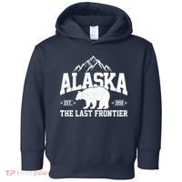Alaska The Last Frontier EST 1959 Grizzly Bear Mountains Toddler Hoodie thumb 0