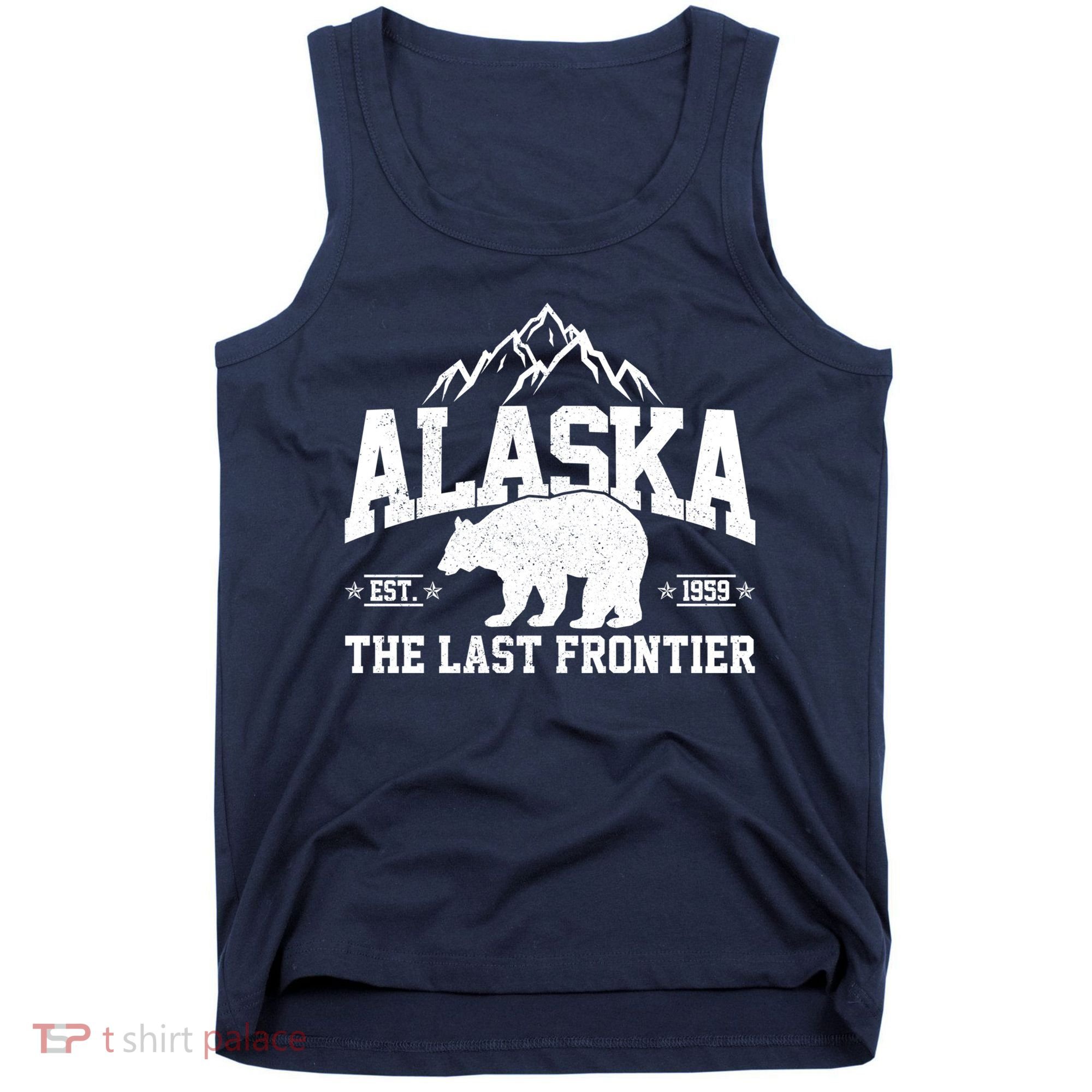Alaska The Last Frontier EST 1959 Grizzly Bear Mountains Tank Top