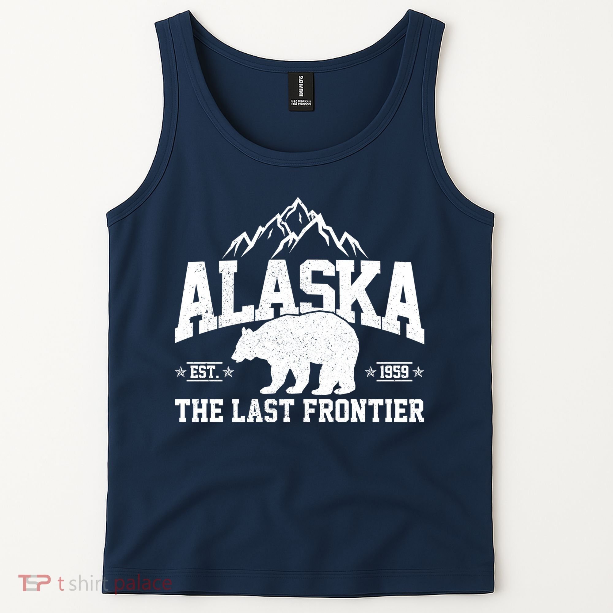 Alaska The Last Frontier EST 1959 Grizzly Bear Mountains Tank Top