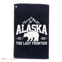 Alaska The Last Frontier EST 1959 Grizzly Bear Mountains Golf Towel thumb 0