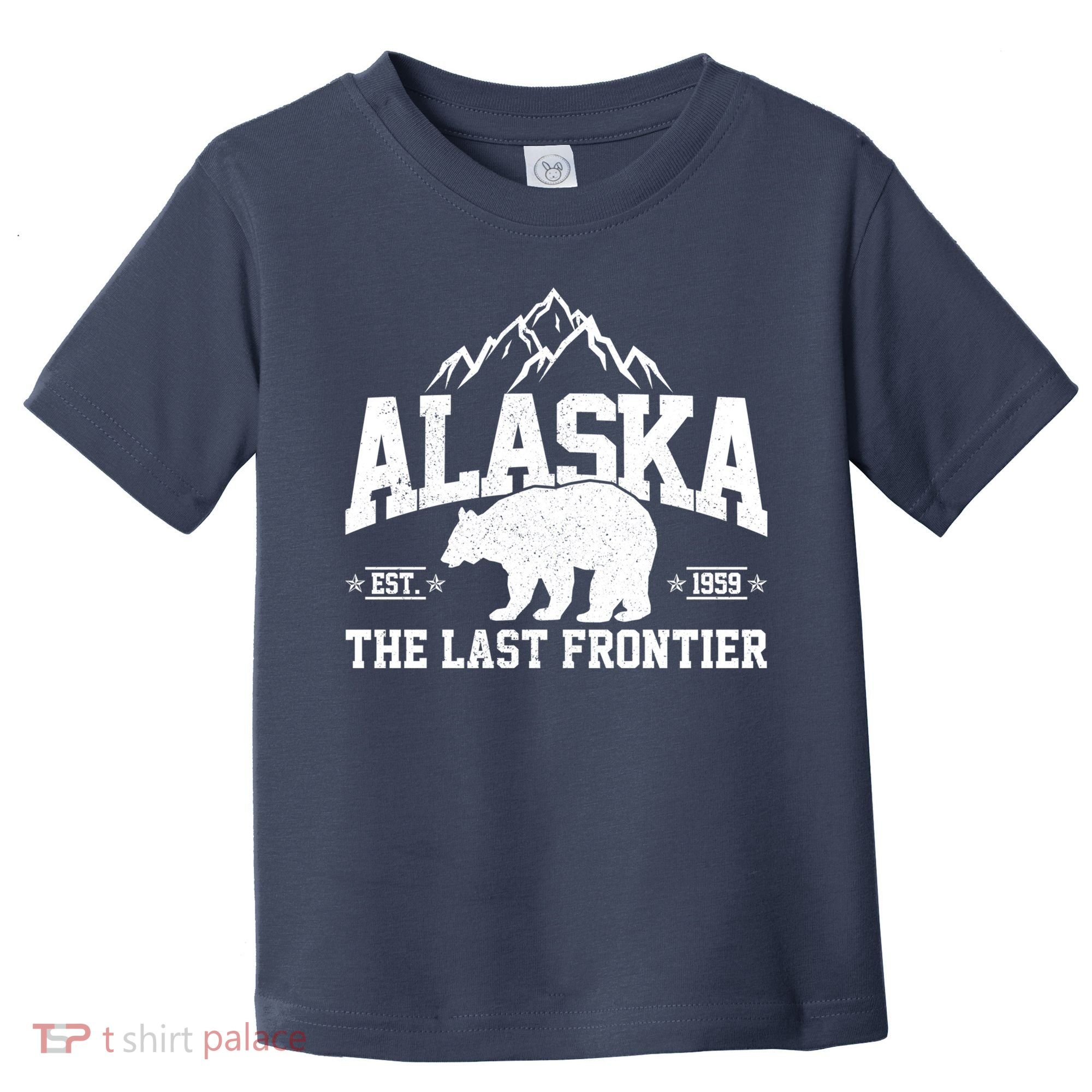 Alaska The Last Frontier EST 1959 Grizzly Bear Mountains Toddler T-Shirt