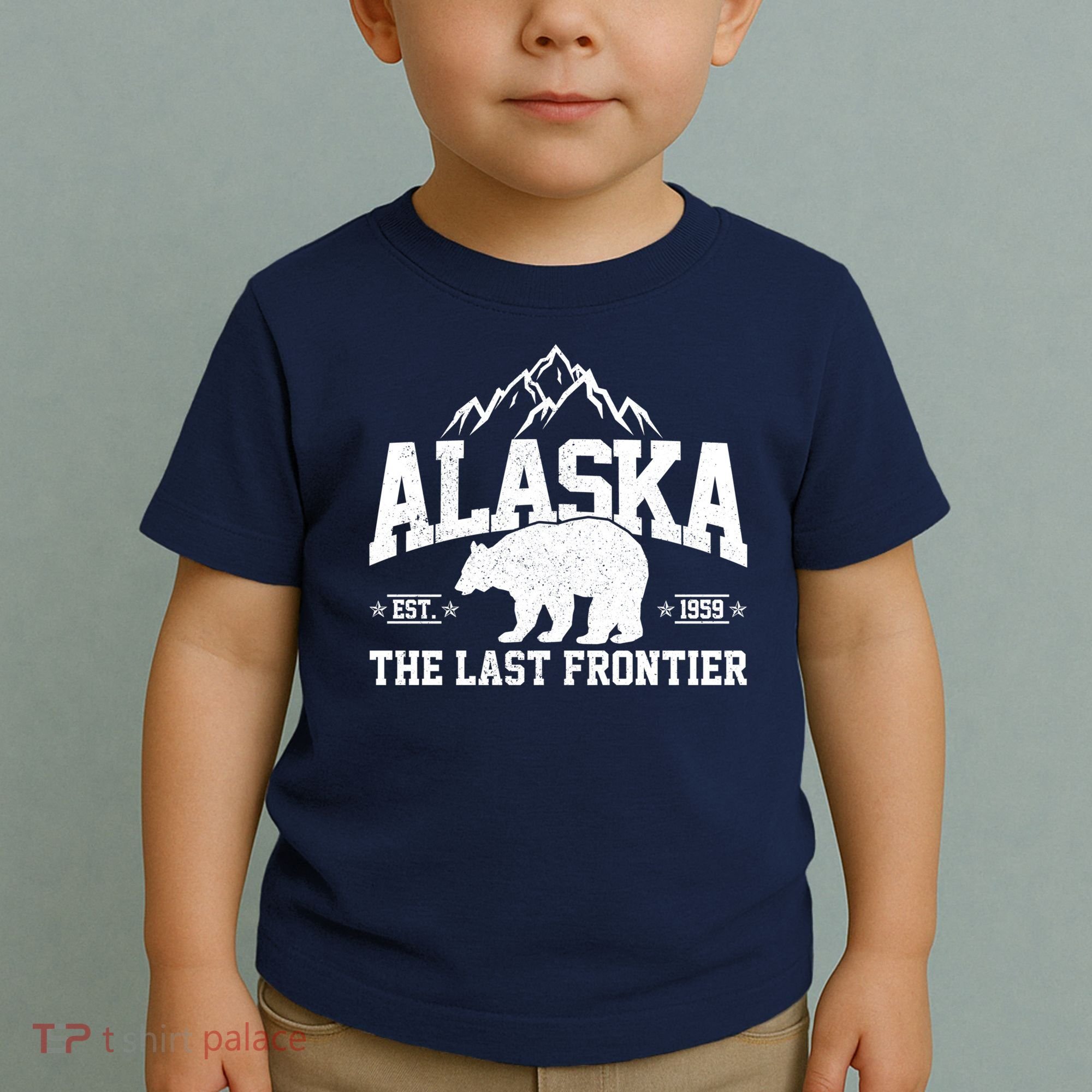 Alaska The Last Frontier EST 1959 Grizzly Bear Mountains Toddler T-Shirt