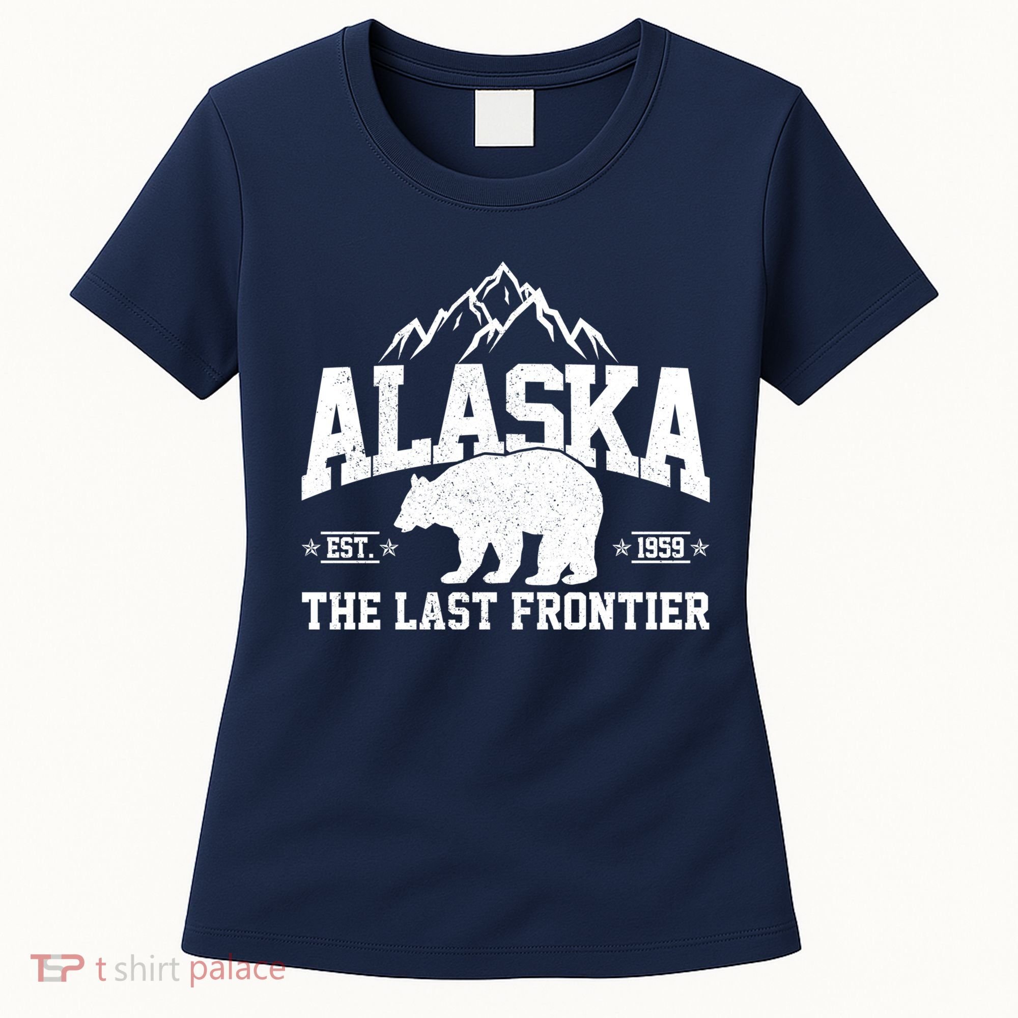 Alaska The Last Frontier EST 1959 Grizzly Bear Mountains Women's T-Shirt