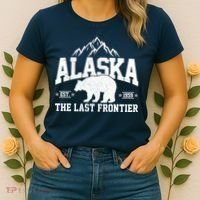 Alaska The Last Frontier EST 1959 Grizzly Bear Mountains Women's T-Shirt thumb 2