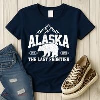 Alaska The Last Frontier EST 1959 Grizzly Bear Mountains Women's T-Shirt thumb 3