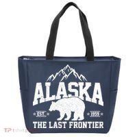Alaska The Last Frontier EST 1959 Grizzly Bear Mountains Tote Bag thumb 0