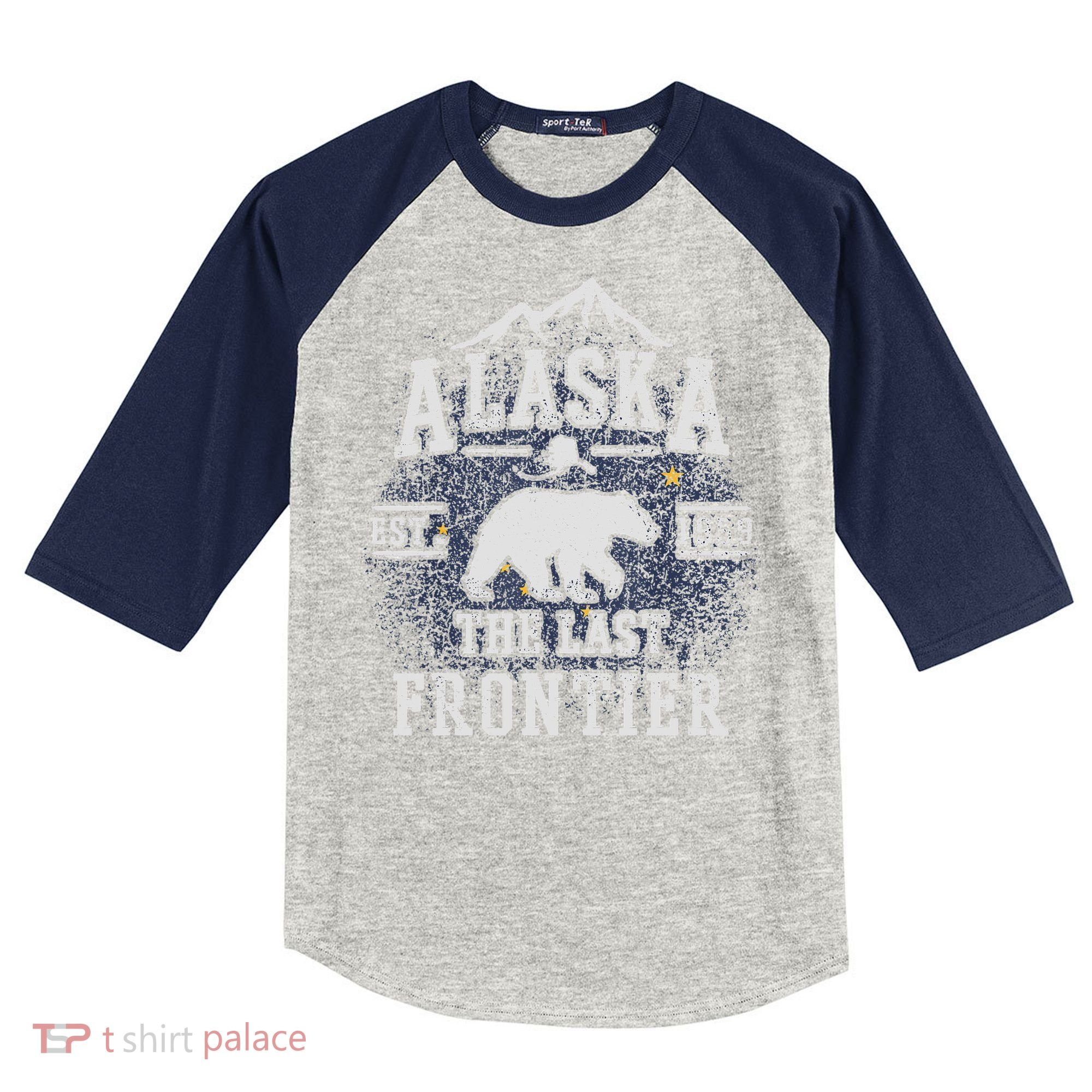 Alaska The Last Frontier Adventure Alaskan Home Gift Kids Colorblock Raglan Jersey