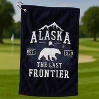 Alaska The Last Frontier Adventure Alaskan Home Gift Golf Towel thumb 1