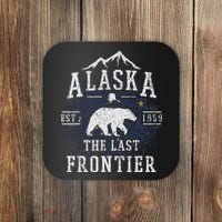 Alaska The Last Frontier Shirts Adventure Alaskan Home Gift Coaster thumb 0