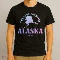 Alaska The Last Frontier State Map Est 1959 Vintage T-Shirt thumb 3