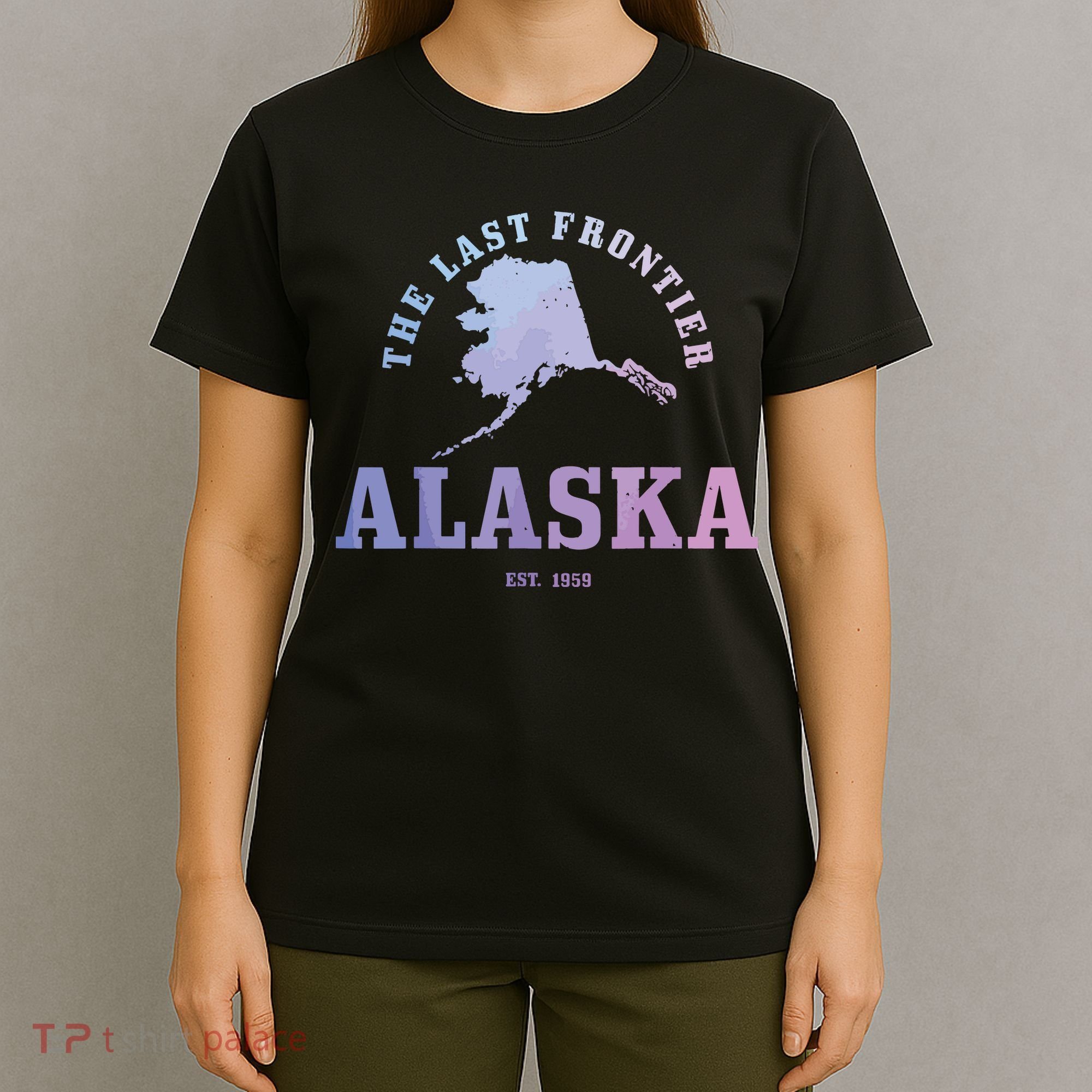 Alaska The Last Frontier State Map Est 1959 Vintage T-Shirt