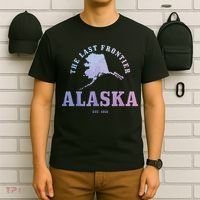 Alaska The Last Frontier State Map Est 1959 Vintage T-Shirt thumb 6