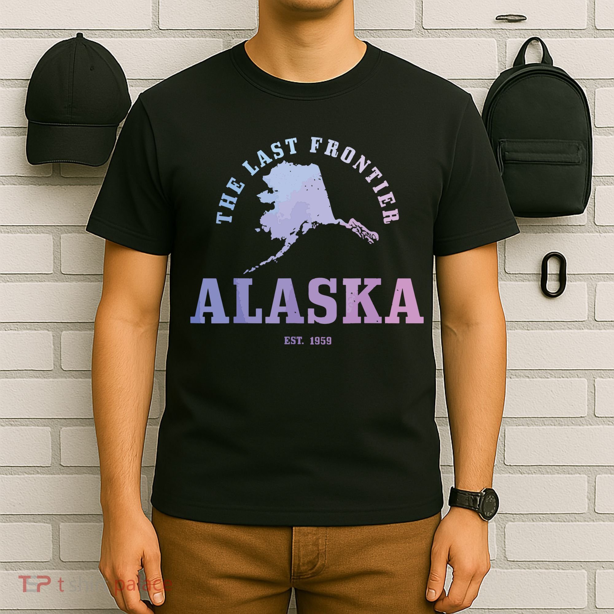 Alaska The Last Frontier State Map Est 1959 Vintage T-Shirt