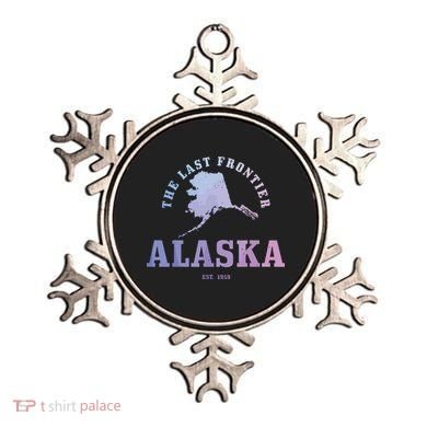 Alaska The Last Frontier State Map Est 1959 Vintage Ornament