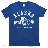 Alaska The Last Frontier Vintage Mountains Moose Hiking Gift T-Shirt thumb 0