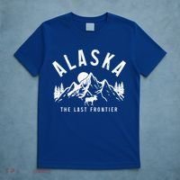 Alaska The Last Frontier Vintage Mountains Moose Hiking Gift T-Shirt thumb 5