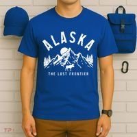 Alaska The Last Frontier Vintage Mountains Moose Hiking Gift T-Shirt thumb 6