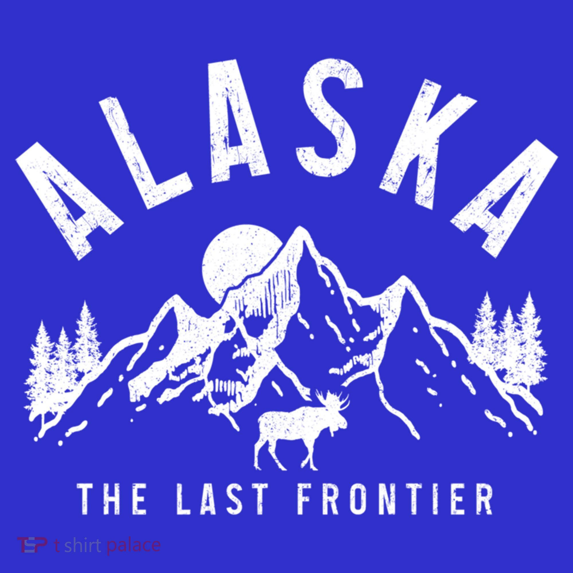 Alaska The Last Frontier Vintage Mountains Moose Hiking Gift T-Shirt