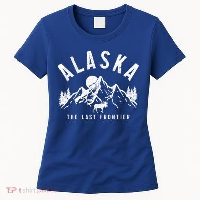 Alaska The Last Frontier Vintage Mountains Moose Hiking Gift Women's T-Shirt