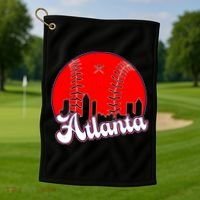 Atlanta Baseball ATL Skyline Golf Towel thumb 1