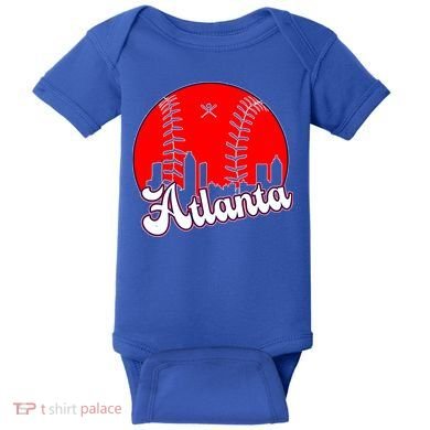 Atlanta Baseball ATL Skyline Baby Bodysuit