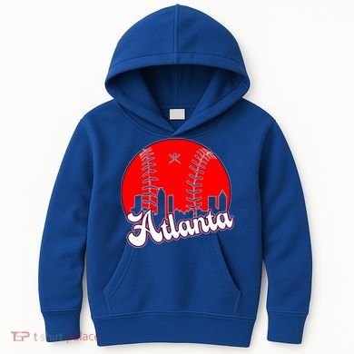 Atlanta Baseball ATL Skyline Kids Hoodie