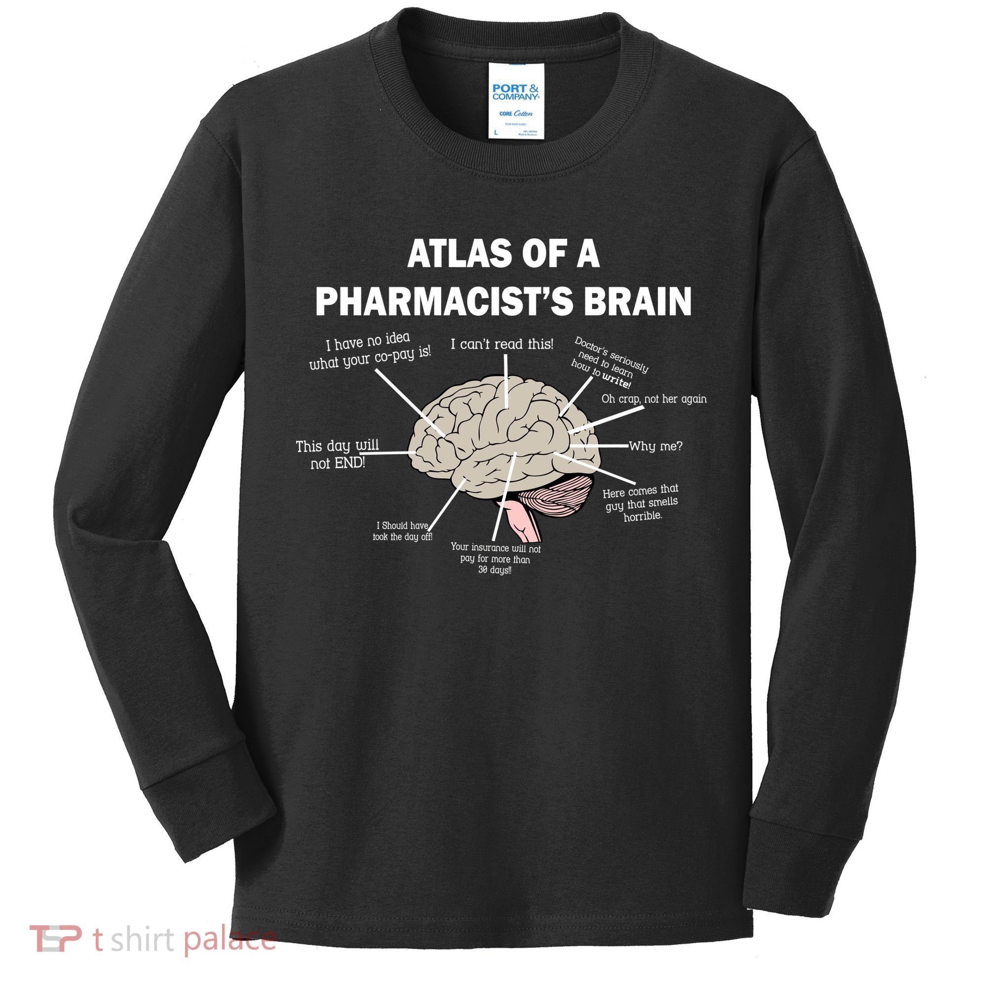Atlas of A Pharmacist's Brain Kids Long Sleeve Shirt
