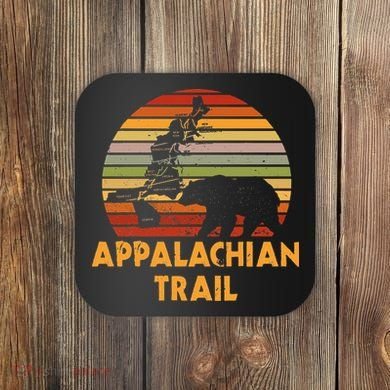 Appalachian Trail Map With Bear Coaster